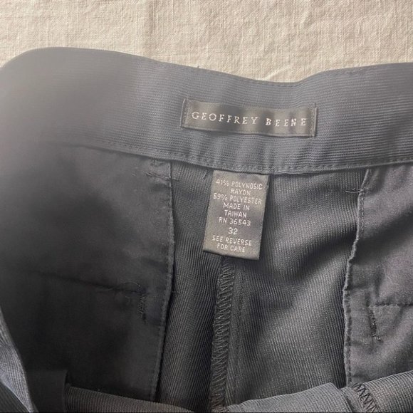 Geoffrey Beene Mens Dark Blue Pleated Front Rayon Blend Shorts Size 32 - Picture 9 of 11